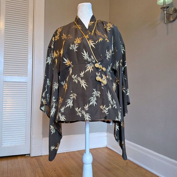 Vintage 90s Sue Wong Silk Blend Kimono Top, Whimsigoth Fairycore, Size Medium - Picture 2 of 8